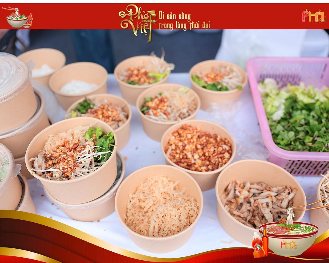 Các món phở đến từ nhiều đơn vị tham gia Festival Phở 2026