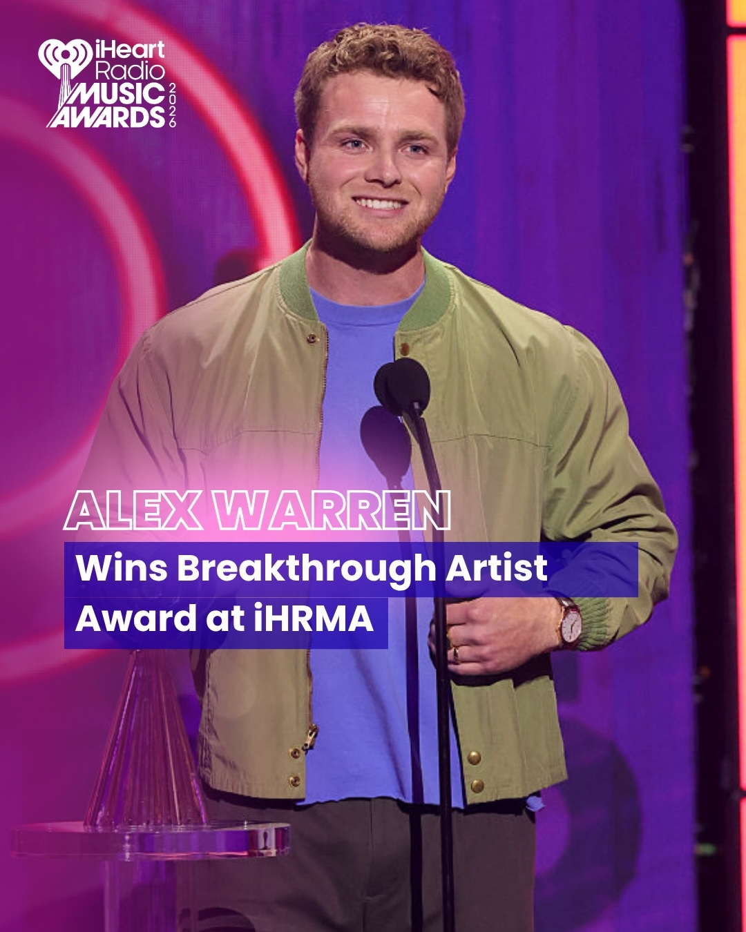 Alex Warren tại iHeartRadio Music Awards 2026